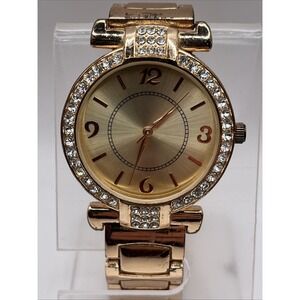 Charter Club Women's Quartz Watch Crystal Bezel 7" Band Rose‎ Gold- New Battery